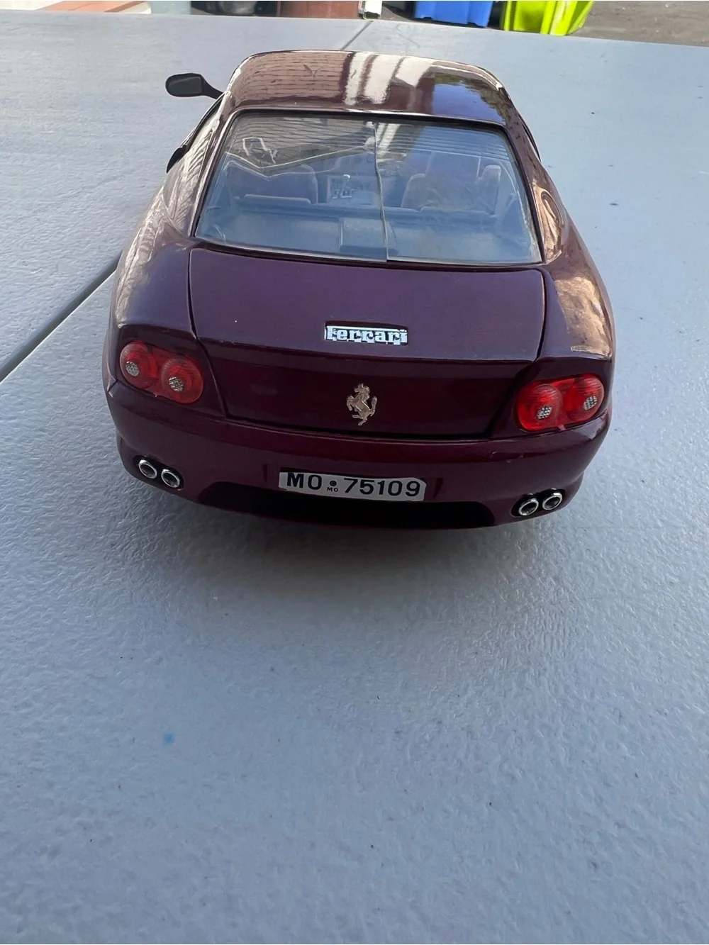 Bburago 1/18 Ferrari 456 GT 1992 Maroon Burgundy Diecast Model Car Italy Vintage